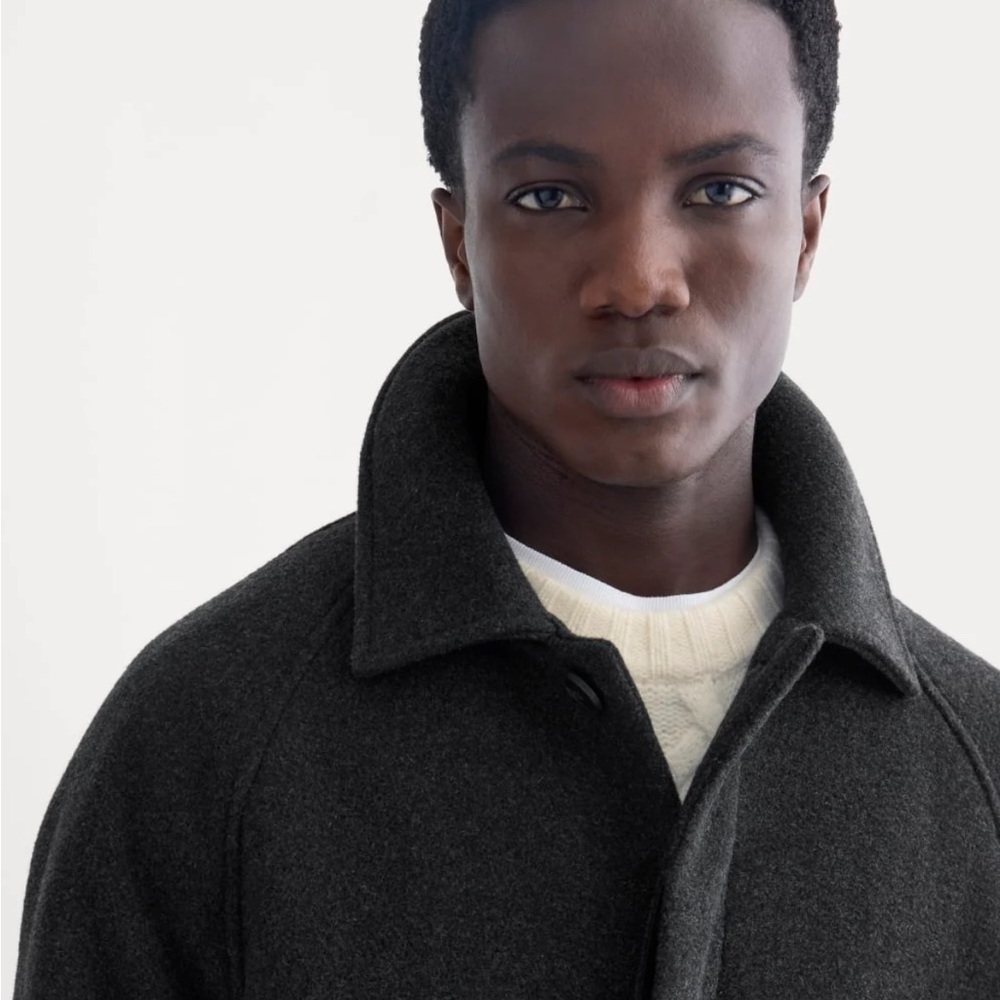 Everlane Men's Dark Wool Driving Coat - Picture 3 of 11